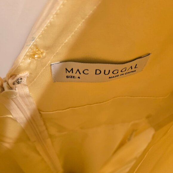 Floral Print Chiffon Illusion Tiered Puff Dress Mac Duggal - Picture 13 of 14